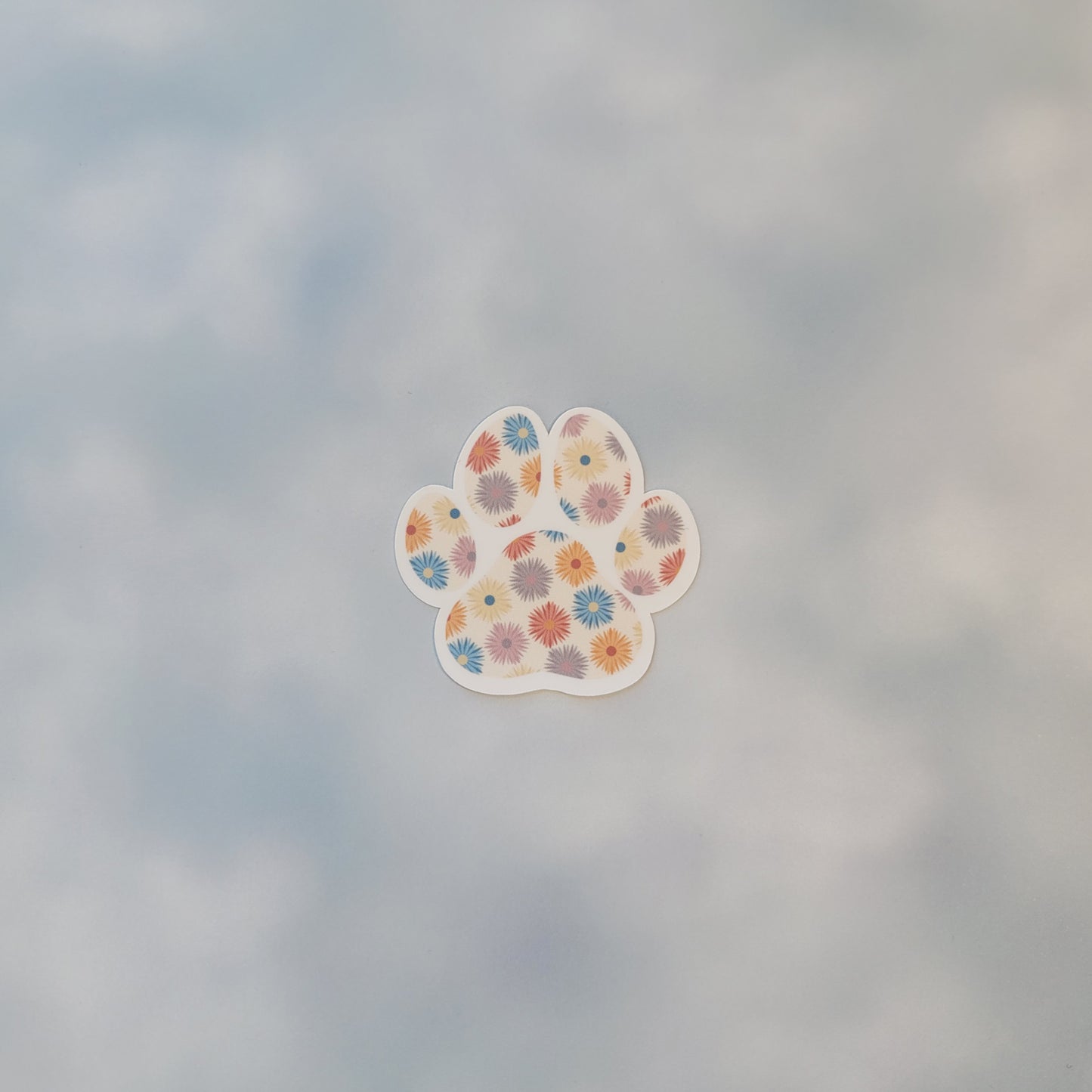 Floral Paw Print Sticker