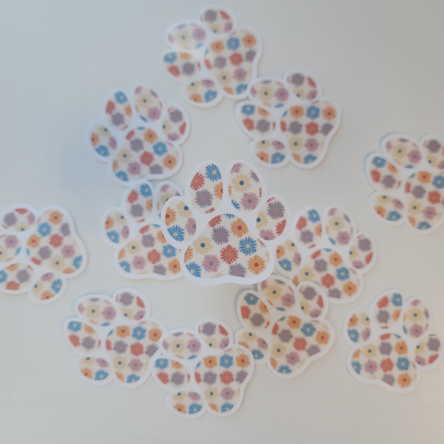 Floral Paw Print Sticker