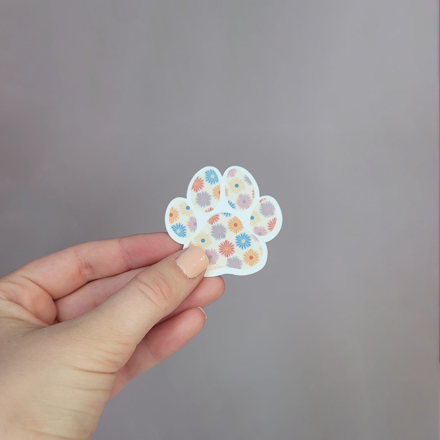 Floral Paw Print Sticker